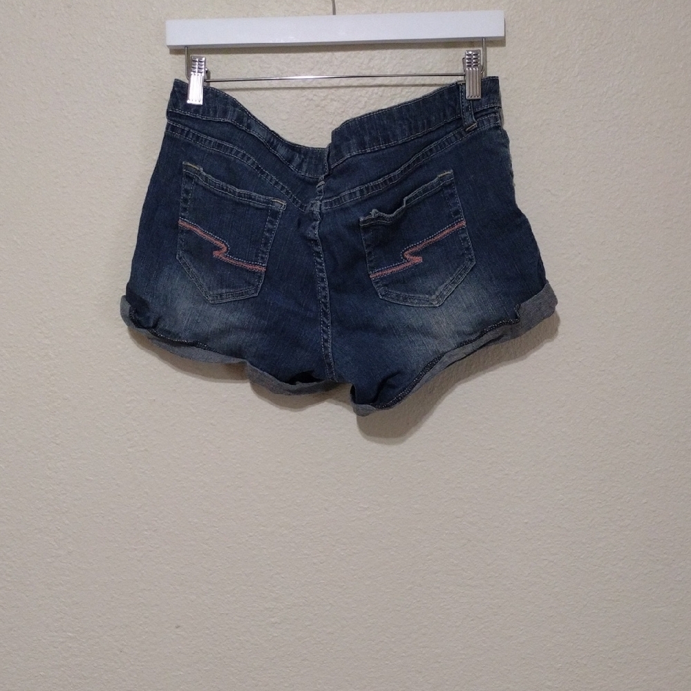 Arizona Jean Company Blue Jean Shorts Distressed Cuffed Casual - Picture 8 of 9
